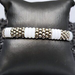 Lagos White Caviar White Ceramic Caviar Beaded Bracelet | 9mm Size Medium